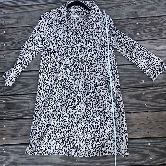 Tyler Böe Leopard Print Cowl Neck 3/4 Sleeve Sweater Dress Size Small, MSRP $153 - Picture 9 of 10